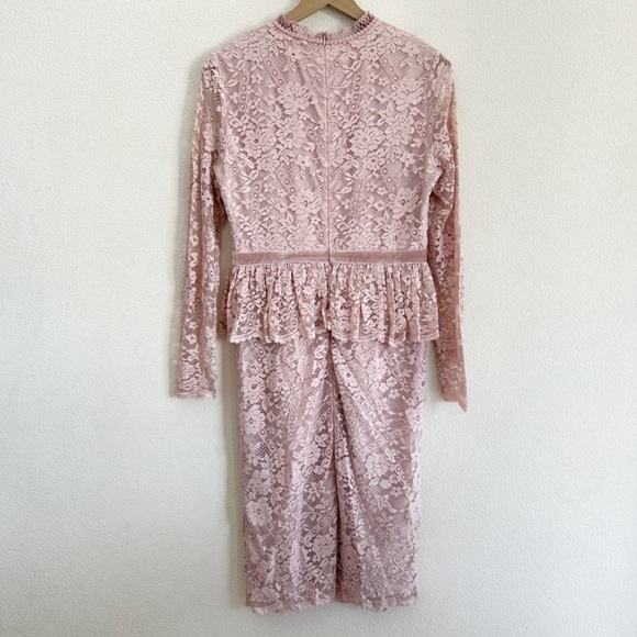 Rachel Parcell Cambridge Long Sleeve Lace Dress Pink Size Large - Picture 8 of 8